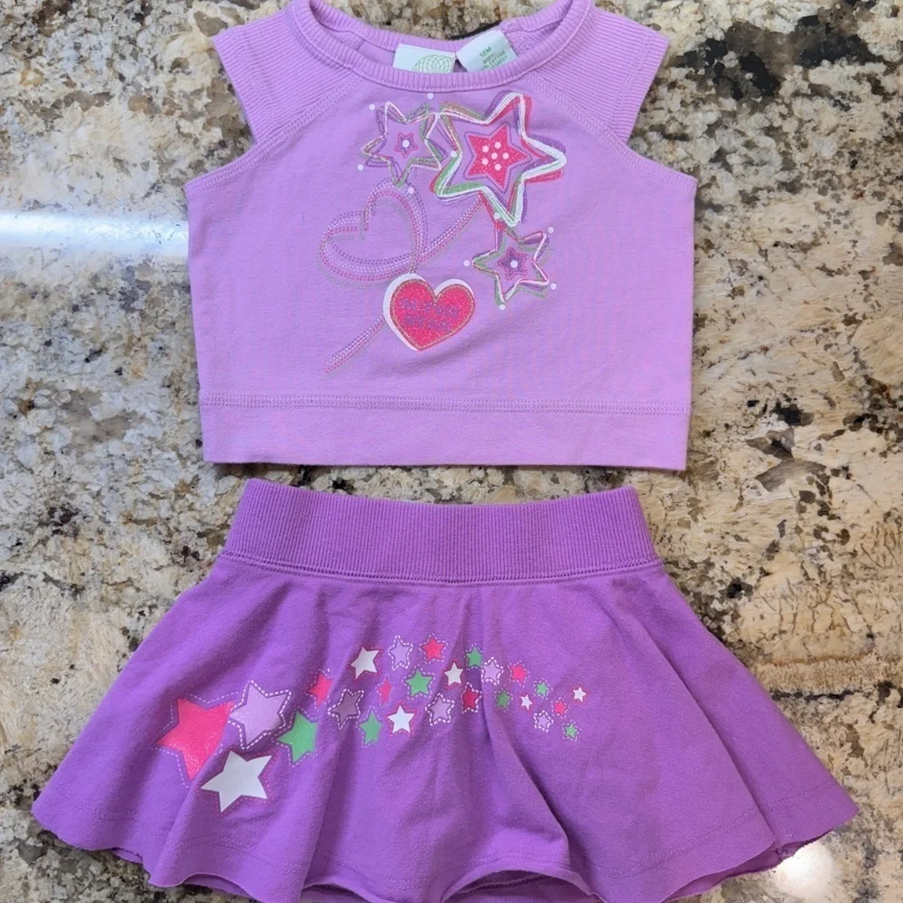 Purple Star Print Circo Skort and Top Matching Set